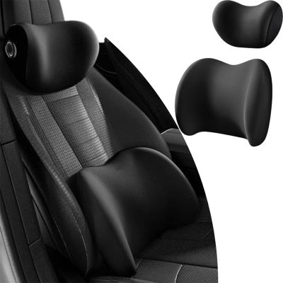 KZYIQUOJ Car Headrest Lumbar Support Pillow Set for Ford F150 2011-2025, Memory Foam Ergonomic Breathable Neck Back Cushion Cover for Driving Office Gaming Chairs,Black