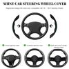 BWBWND 2 PCS Steering Wheel Cover, Segmented Car Wheel Covers with Crystal Rhinestones, Non-Slip Protector Bling Sparkly Decoration for Most Steering Wheels, Car Accessories (Green) view 2