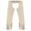 Lpdshaa Men's Western Cowboy Chaps Open Crotch Fringe Assless Western Motorcycle Chaps Pants Beige XX-Large view 1