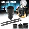 Motorcycle Biker Drink Holder Leather Coffee Water Bottle Cup Holder with Skull Gift Auto Car-Styling Bicycles Universal view 2