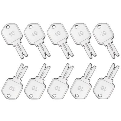 QHGTBFN Construction Ignition Keys, 10 Pack 166 Forklift Key Hyster Heavy Equipment Keys for Clark Yale Hyster Komatsu Crown