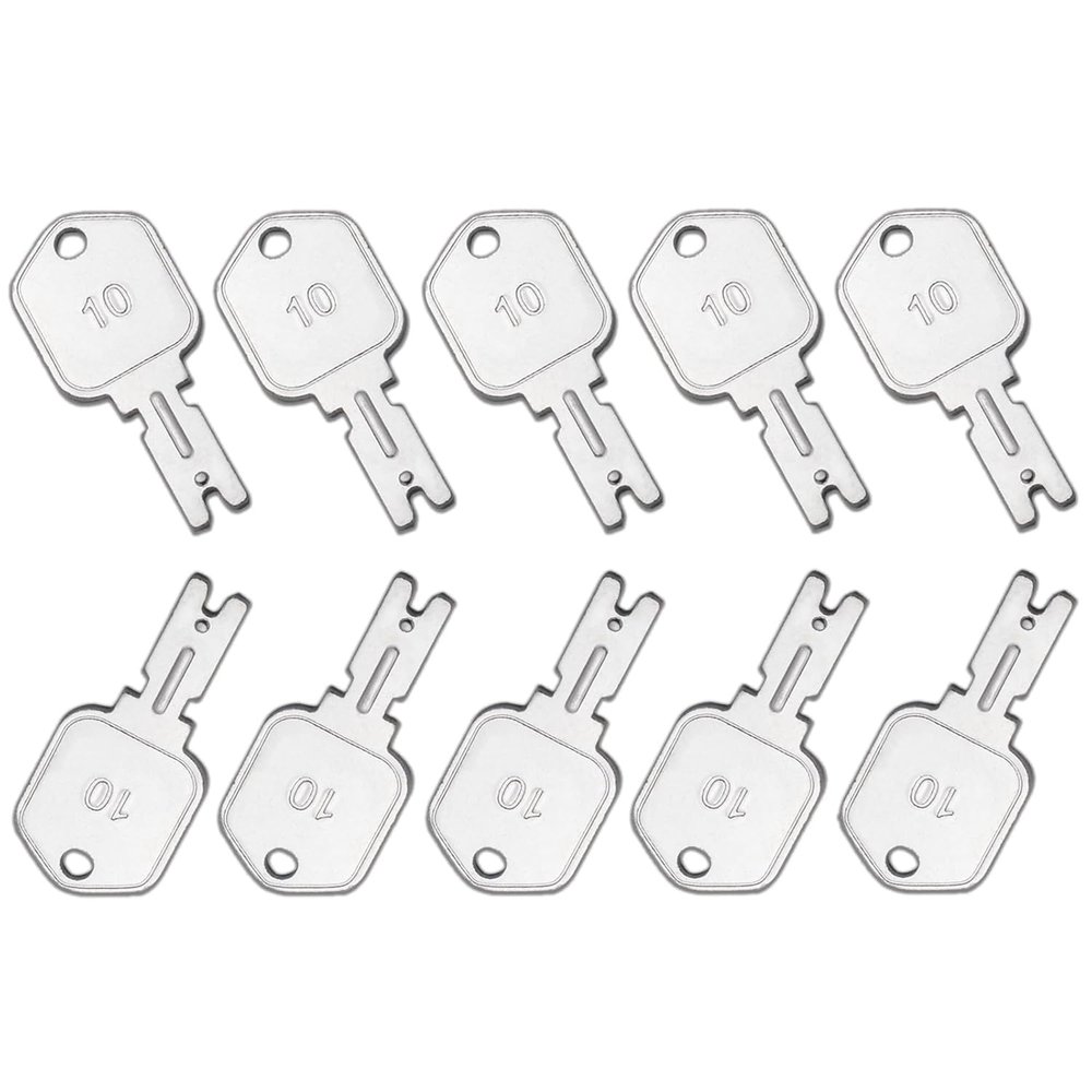 QHGTBFN Construction Ignition Keys, 10 Pack 166 Forklift Key Hyster Heavy Equipment Keys for Clark Yale Hyster Komatsu Crown