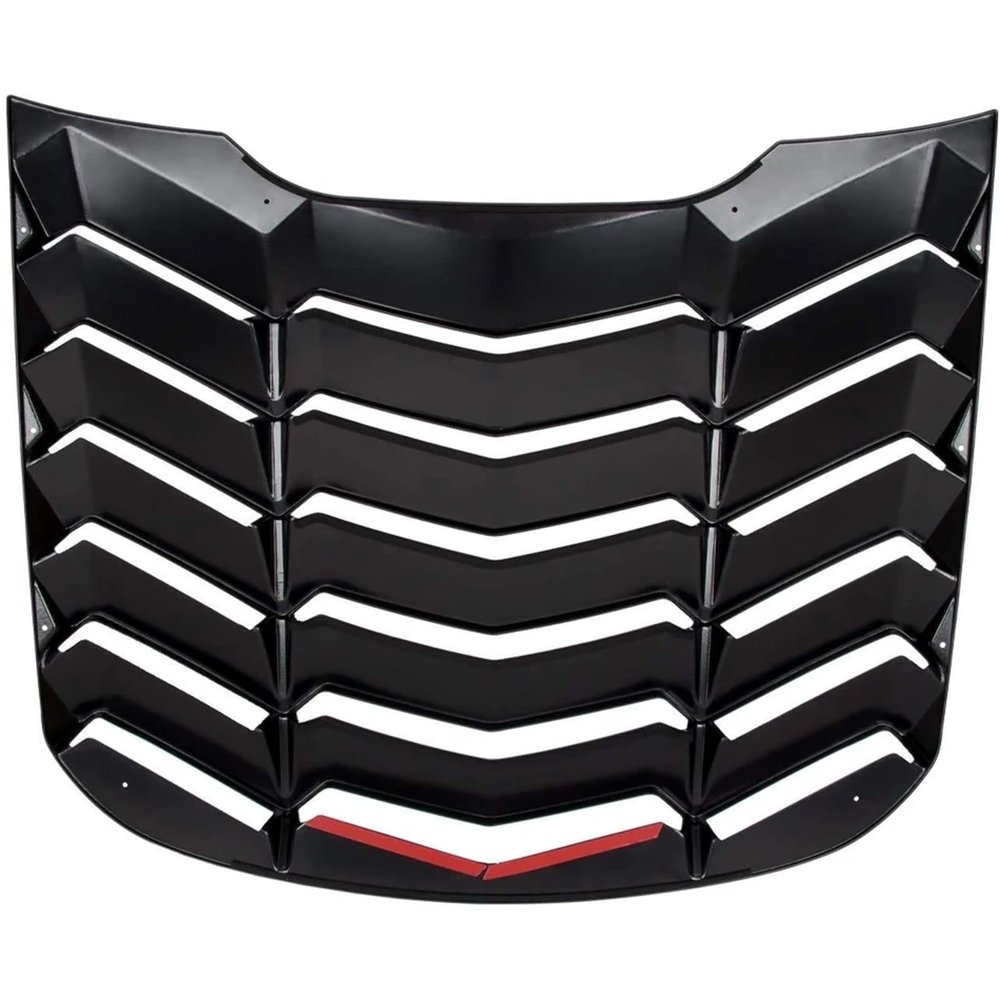 Rear Window Louvers Compatible for Ford Mustang 2015-2023 in GT L Style ABS Matte Black Winds-hield Sun Shade Cover Vent