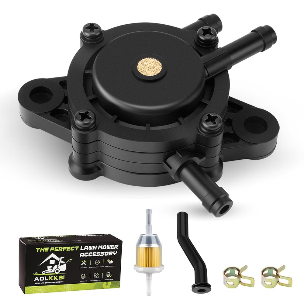 Fuel Pump with Filter and Oil Hose Replacement For BS 491922 808656 Kohler 17HP-25HP John Deree LG808656 M138498 Kawasaki Honda Yamaha Small Engine Lawn Mower Tractor
