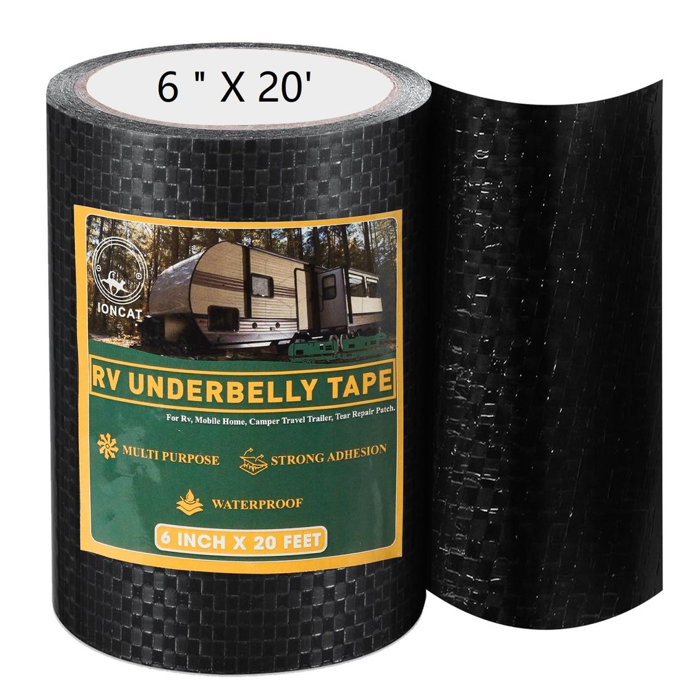 IONCAT RV Underbelly Material Repair Tape, Flex Belly Seal Tape with Permanent Strong Adhesive for RV, Mobile Home, Camper Travel Trailer, RV Awning Tear Repair Kit, Waterproof, 6 INCH x 20 Feet