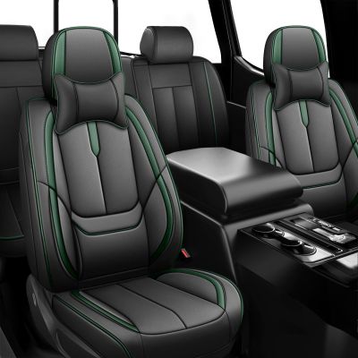 Seat Covers for Chevy Silverado 1500 2007-2026 (Black&Green, Luxury 5 Set)