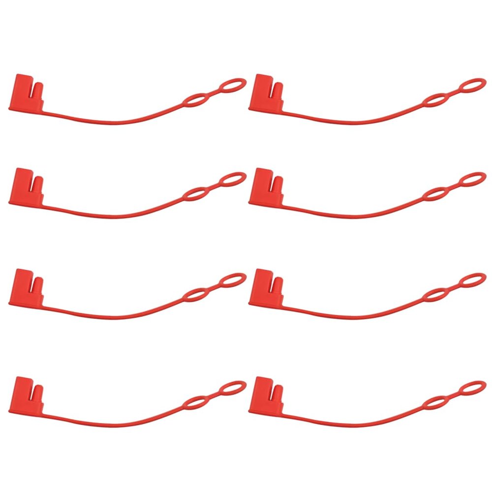 DUSCOKE 2 Pin Plug Replacement Weather Cap, SAE Waterproof Dust-Proof Cover Cap, DC Power Solar Automotive Connector Protection Lid Top (Red-8PCS)