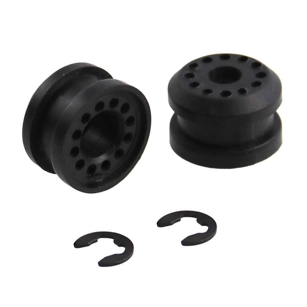 Titgoes 2 PCS Transmission Shift Linkage Grommet Bushing Kit, 0.74" x 0.48" Bushing + 0.58" x 0.5" E-ring Clamp, Replace OEM#68078975AA 68078974AA, Compatible with Dodge Ram 1500 2500 3500 (Black)