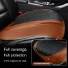TIEHESYT Luxury Faux Leather Car Seat Cover Front Bottom Protector, Seat Cushion Without Backrest, Anti-Slip and Wrap Around The Bottom, Fit Most Cars & Vehicles, 1 Piece, Brown&Black view 4