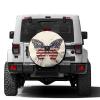 Foruidea Butterfly United States Spare Tire Cover with Backup Camera Hole Wheel Tire Cover Fit Trailer, RV, SUV and Many Vehicle 16inch view 1