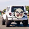 Foruidea Butterfly United States Spare Tire Cover with Backup Camera Hole Wheel Tire Cover Fit Trailer, RV, SUV and Many Vehicle 16inch view 2