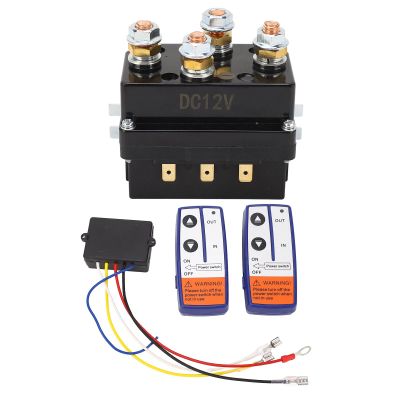 NDNCZDHC 12V 500A Winch Solenoid Contactor Relay with 2 Remote Control, Winch Solenoid Contactor Relay for ATV Snowmobile Mowers