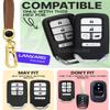 Lucrum Compatible with Honda Key Fob Cover & Leather Keychain - TPU Keyfob Case for Accord Civic CR-V HR-V Pilot Ridgeline Crosstour Fit, For 5 Button Remote (2015-2021) - Cow Vibe view 2