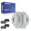 AutoShack Rear Vented Silver Matte Rotors 11.93" (303 mm) & Pads view 1