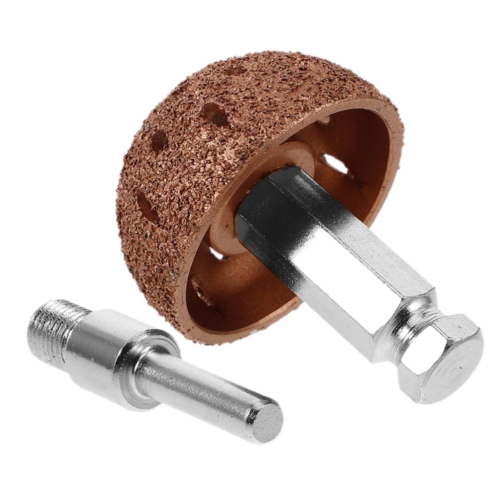 Zerodeko Bowl Type Tire Repair Grinding Head 42mm Tungsten Steel Buffing Wheel Kit with Adapter for Tire Repair and Sanding