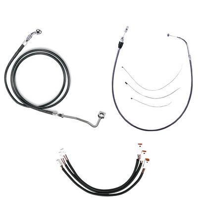 Black +14" Cable & Brake Line Cmpt Kit for 2024 and newer Harley Road Glide and Road Glide ST models
