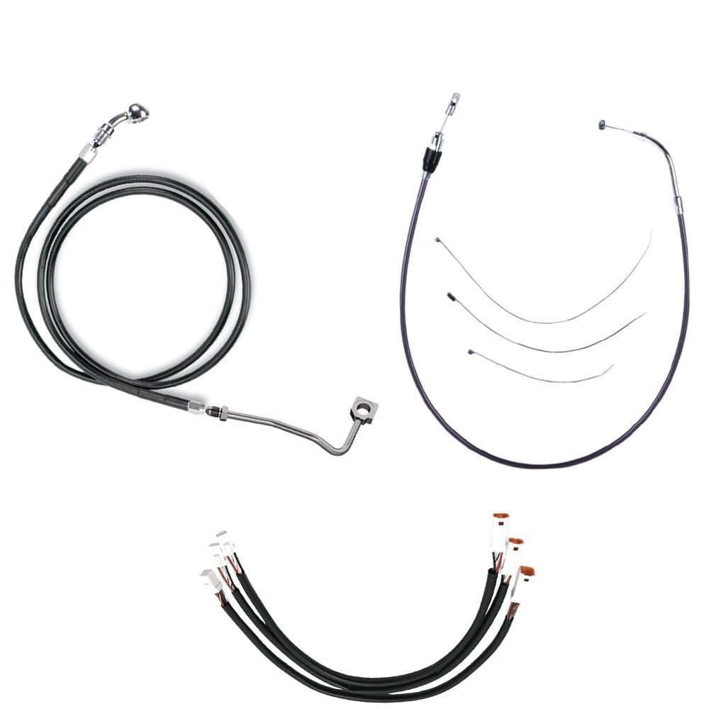 Black +14" Cable & Brake Line Cmpt Kit for 2024 and newer Harley Road Glide and Road Glide ST models