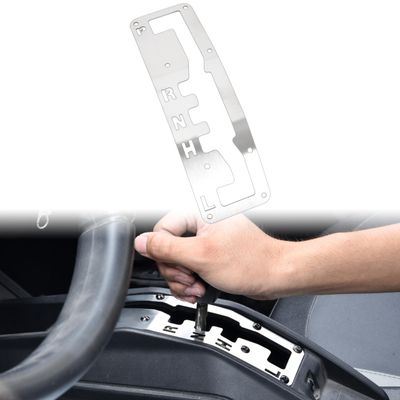 POKIAUTO Stainless Steel Shifter Plate for Can Am Maverick Trail Sport/Commander 2018-2025 Accessories, Quick Shift Gate Panel for Can-Am Commander/Maverick Trail Sport, Gloss