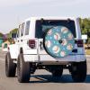 Foruidea Baseballs and Polka Dots Spare Tire Cover with Backup Camera Hole Wheel Tire Cover Fit Trailer, RV, SUV and Many Vehicle 17inch view 2