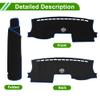 VekAuto Dashboard Cover for Ford for Ranger XL XLT Lariat Raptor Truck 2024-2025 Dash Cover Mat Carpet Center Console Dash Cover Mat Polyester Black Blue view 4