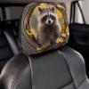 1 PCS Car Headrest Covers Soft Breathable Head Rest Cover Protector Raccoon in The Fall Tree Hole Headrest Covers for Cars Seat Headrest Cover for Trucks SUV Universal Interior Car Accessories view 4