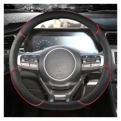 Car Steering Wheel Cover 38cm 15" Leather for Kia for Ceed for Soul for Rio 3 4 5 K3 K5 2022 Wheel Cover
