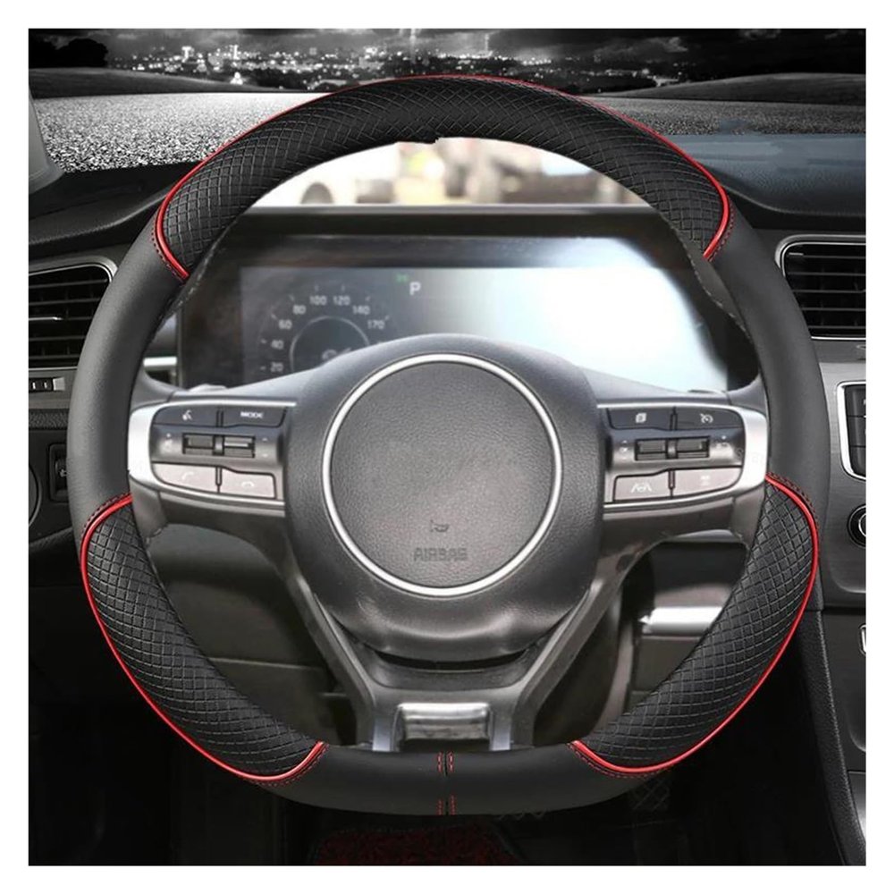 Car Steering Wheel Cover 38cm 15" Leather for Kia for Ceed for Soul for Rio 3 4 5 K3 K5 2022 Wheel Cover