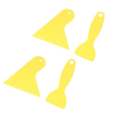 Mikinona 4pcs Plastic Squeegee Scraper Set for Car Vinyl Wraps Triangle Car Film Tool Thickened Auto Sticker Mounting Squeegee for Vehicle Window Decals