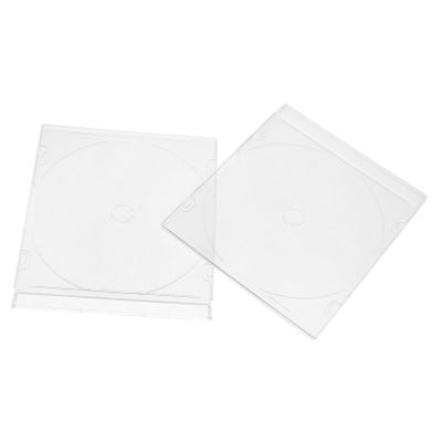OKUMEYR 2pcs Cd Storage Boxes Organizer Acrylic Cd Case Holder for DVDs and Cases Portable