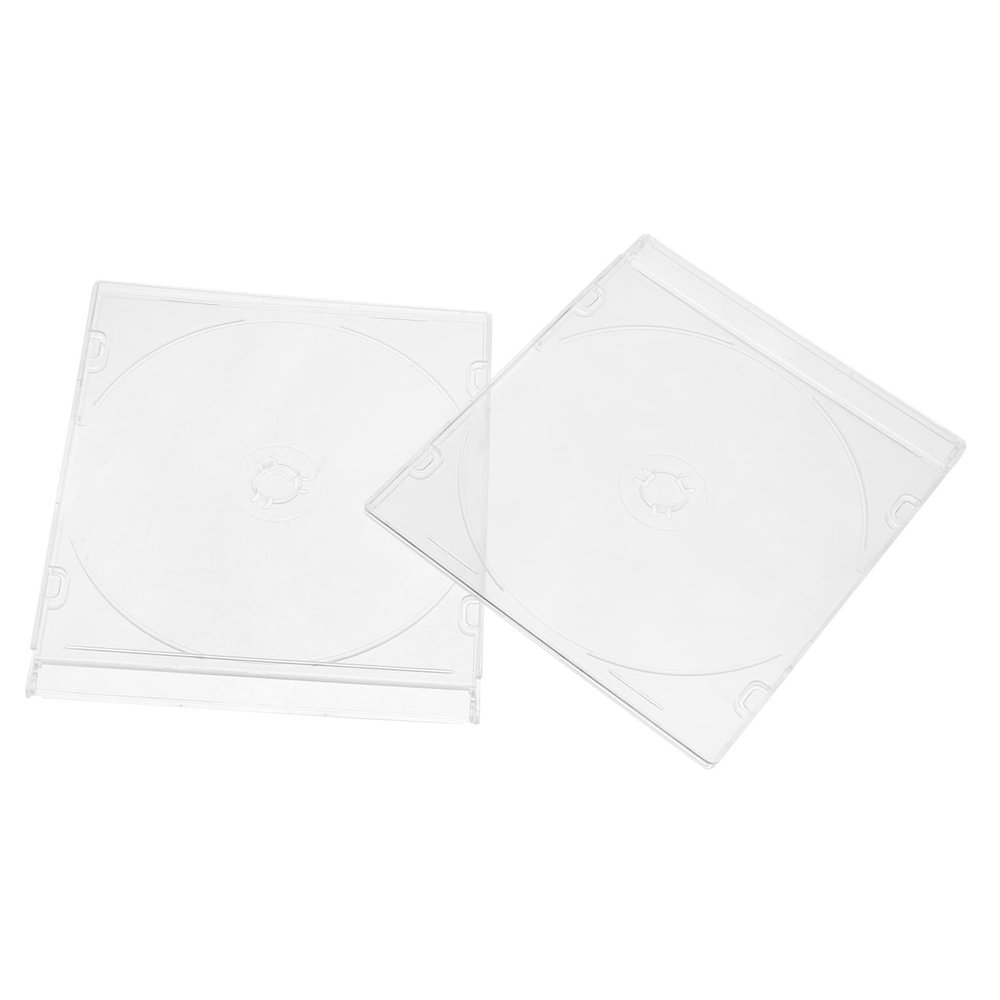 OKUMEYR 2pcs Cd Storage Boxes Organizer Acrylic Cd Case Holder for DVDs and Cases Portable