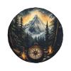 Spare Tire Cover for RV Camper, Nature Mountain Compass Tire Cover Protectors, Weatherproof Universal Wheel Cover for RV Travel Trailer Camper Truck 17in view 1