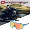HEROFFIX 1 Pc Motorcycle Riding Goggles Not Foldable Anti-Glare Tri-Acetyl Cellulos PC UV400 Cycling Sunglasses Red Lens Blue Red Frame view 2