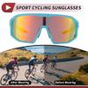 HEROFFIX 1 Pc Motorcycle Riding Goggles Not Foldable Anti-Glare Tri-Acetyl Cellulos PC UV400 Cycling Sunglasses Red Lens Blue Red Frame view 3