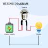 12PCS 12mm Momentary Metal Push Button Switch, 12V Power Waterproof Mini Round Push button Switch with Pre-wiring for Car Boat view 3