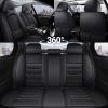 DHAEY Car Seat Covers for Volvo XC90 2003-2025, Luxury Breathable Seat Cover, Nappa Leather, Wear-Resistant, Anti-Slip, Quick Installation, 5PCS Full Set with Pillows, Black view 2