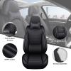 DHAEY Car Seat Covers for Volvo XC90 2003-2025, Luxury Breathable Seat Cover, Nappa Leather, Wear-Resistant, Anti-Slip, Quick Installation, 5PCS Full Set with Pillows, Black view 3