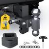 MIKKUPPA Adjustable Trailer Hitch - Fits 2.5" Receiver, 6" Drop/Rise Heavy Duty Aluminum Tow Hitches for Truck with Dual Ball Mount 2" x 2-5/16" (18,500 LBS GTW) and Anti-Theft Locking Hitch Pins view 1
