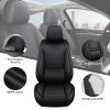 DHAEY Car Seat Covers for Chrysler Pacifica 2004-2025, Family Seat Covers, Nappa Leather, Wear-Resistant, Anti-Slip, Waterproof, 2PCS Front, Black view 2