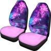 Kingpoetry Pink Futuristic Fox Print Vibrant Design Universal 2PCS Auto Front Seat Covers Seat Protectors for Sedan, SUV, Truck view 1
