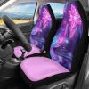 Kingpoetry Pink Futuristic Fox Print Vibrant Design Universal 2PCS Auto Front Seat Covers Seat Protectors for Sedan, SUV, Truck view 2
