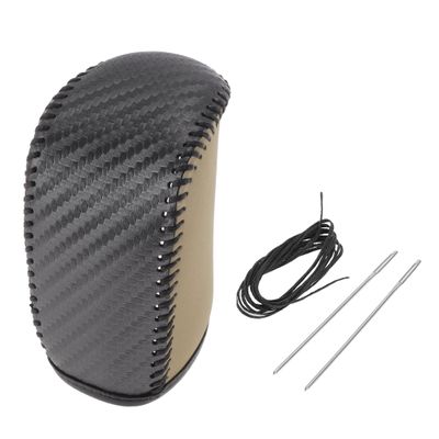 HOPESPANNER Gear Shift Knob Cover for Dodge Avenger Automatic Accessories 2008-2014 Faux Leather Interior Anti-Slip Protective Car Shift Knob Cover Black Beige
