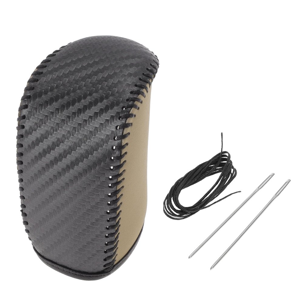 HOPESPANNER Gear Shift Knob Cover for Dodge Avenger Automatic Accessories 2008-2014 Faux Leather Interior Anti-Slip Protective Car Shift Knob Cover Black Beige