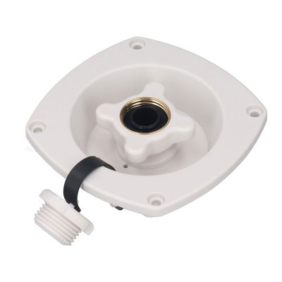 Eujgoov Quick Connector RV Water Fill Inlet, Wall Mount City Water Entry with Easy Grip Knobs, for RV Trailer Boat (White)