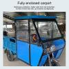 Electric Cargo Tricycle Tarpaulin, Electric Tricycle Cover, 3-Wheel Electric Tricycle Delivery Awning, Waterproof and Weatherproof Canvas Awning for(Green,100cm/39.4in) view 2