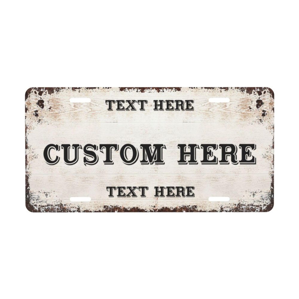 Custom Personalized Text Image Photo Design Customized Tag Aluminum License Plates for Front of Car 6x12 Inch-5