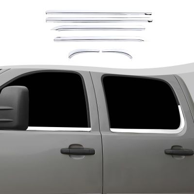 SQQP Window Sill Window Molding Cover Trim Fit for 2007-2013 Chevy Silverado/Avalanche/Suburban/Tahoe/GMC Yukon(Chrome)
