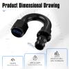 10AN 180 Degree Aluminum Internal Thread Rotary Push-Lock Hose Fitting Adapter - Black view 4