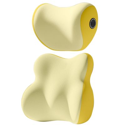 DYQACY Car Headrest and Lumbar Support Pillow Combo for Alfa Romeo Gloria Concept Concept, 2013, 2-in-1 Set Memory Foam Neck Back Cushion Breathable Mesh,Yellow