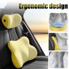 DYQACY Car Headrest and Lumbar Support Pillow Combo for Alfa Romeo Gloria Concept Concept, 2013, 2-in-1 Set Memory Foam Neck Back Cushion Breathable Mesh,Yellow view 3
