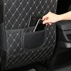 ZGQZGQ Car Seat Back Protectors for Nissan Armada 2004-2022 2023 2024 2025 TA60 TA62, 2 Pcs Car Seat Kick Mat, Leather Backseat Kick Guard Seat Saver with Organiser Pocket, B-Beige+Black-2pcs view 2